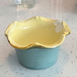 ISO blue And Yellow Sur La Table Custard Dish. Not For Sale